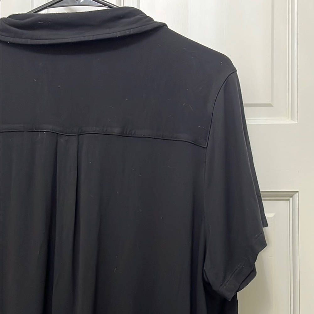 Universal Standard Collared Black Short Sleeve Button Down Top - Size 18 20 - Picture 11 of 16